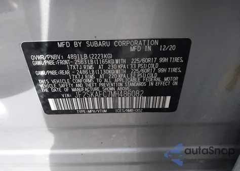 2021 Subaru Forester Premium from USA, damaged, VIN JF2SKAFC7MH486082